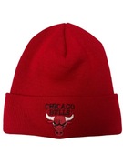 Czerwona Czapka zimowa Chicago Bulls merch nba retro vintage 90s 80s
