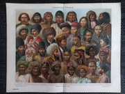 Ludy azjtyckie - duża chromolitografia 1897 r.