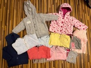 Zestaw bluz / ciepłych ubranek dziewczęcych – 12 szt. | Rozmiar 68–74