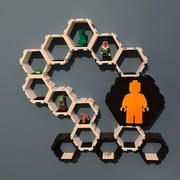 Półka modułowa HEX na figurki LEGO - Zestaw 12 sześcianów - Wybór kolorów