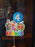 Topper na tort pik urodzinowy Franuś 4 latka Cocomelon JJ