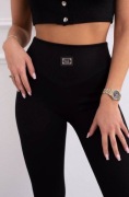 Legginsy prążkowane czarne 