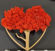 Serce chrobotek, drzewko na Walentynki Dzień Babci, Dzień Taty