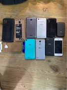 LICYTACJA: Zestaw 8 Telefonów + Ekran iPhone 5c – NA CZĘŚCI / USZKODZONE