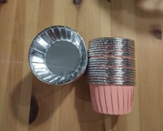 39 szt muffiny babeczki pudrowy róż srebrny 