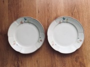 Dwa talerze obiadowe, porcelit, Chodzież, PRL,LATA 60-te XX w.