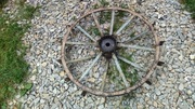 Kopaczka konna stare koło biegowe z łopatkami 88 cm oryginał PRL