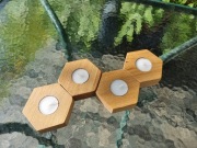 Świeczniki na Podgrzewacze: Dębowe Sześcienne 