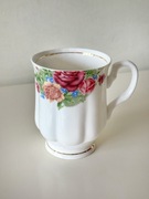 Kubek Fine Bone China Różany Motyw Złoty Rant Vintage