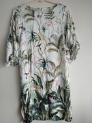 H&M __ SUKIENKA Z WISKOZY MOTYW ROŚLINNY KWIATY __BDB__ 38