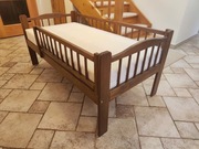 Łóżko dziecięce 145 x 75 cm z materacem, sosnowe