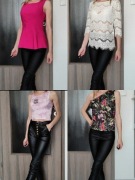 Zestaw paka XS S Zara Reserved House bluzka top 