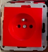 Gniazdo pojedyncze do ramek Hager-Polo Fiorena czerwone - nowe