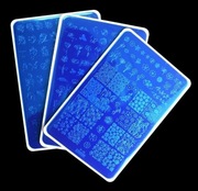 Zestaw 3 płytek do stemplowania paznokci 14.5x19.5 