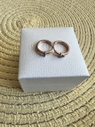 Pandora kolczyki obręcze różowy kamień solitaire