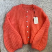 Sweterek pomarańczowy oversize 80% super kid moher italy