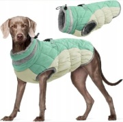 Zimowy płaszcz dla psa Kuoser z szelkami, ciepła, odblaskowa r. L