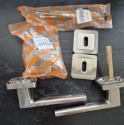 Klamka + szyld WC nikiel satyna Metal-Bud