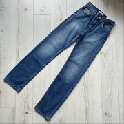 Proste jeansowe spodnie damskie straight comfort mid rise pull&bear 36xR