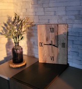 Rękodzieło, Niepowtarzalny dębowy zegar ścienny Loft, drewno.