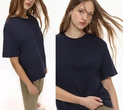 Lefties by Zara granatowa koszulka / premium oversize T-shirt