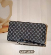 Portfel czarny w stylu Vintage z motywem kwiatowym 