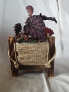 Osłonka Boho skrzynka drewno sznurek handmade 