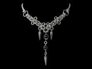 Naszyjnik choker chainmaille gothic z kolcami wampir stal cyber