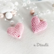 Mini serduszko szydełkowe serce do kartek-róż 