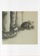 JÓZEF WILKOŃ Ilustracja PIES reprodukcja