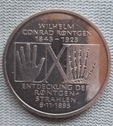 SREBRNA MONETA. 10 DM. 150 URODZINY W.C.RÖNTGEN'A. SREBRO 625/1000