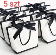 Torby papierowe prezentowe 5szt z kokardą 20.8*14*13*7cm sztywne zestaw