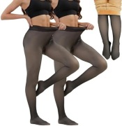 Rajstopy Ocieplane efekt gołej skóry z futerkiem CIEPŁE zimowe 3D TERMICZNE