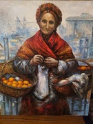 OBRAZ OLEJNY ŻYDÓWKA  POMARAŃCZKARKA 