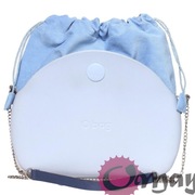 Błękitny organizer worek do Obag MOON LIGHT welur niebieski komin OMAY