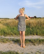 Sukienka H&M w kratę krata 42 XL mini guziki