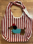 Torba płócienna z aplikacja jamnika- na prezent 