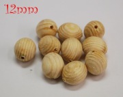 Kulki Korale drewniane Sosna surowe Makrama Decoupage 12mm - 10szt