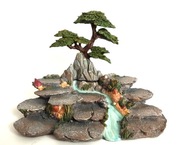 Figurka Drzewo na skale ze strumykiem | żywica syntetyczna | UNIKAT |