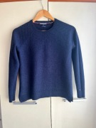 38 M Tommy Hilfiger granatowy sweter 100% kaszmir prosty fason