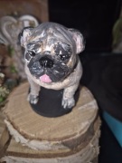 Figurka  psa Mops Ręcznie wykonana  