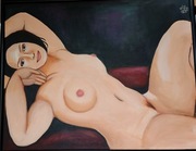 Obraz insp. Amadeo Modigliani "Kobieta pogrążona w marzeniach"