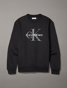 Calvin Klein Jeans MONOGRAM LOGO CREW NECK - Bluza - czarny L 
