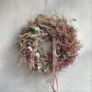 Wianek naturalny letni suszone materiały na drzwi 44cm