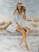 Akwarela 40x30 - "Otulam się światłem"