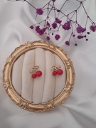 Kolczyki wiśnie wisienki owoce czereśnie 