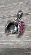 Pandora Charm Moments koralik zawieszka serce otwierane cyrkonie róż