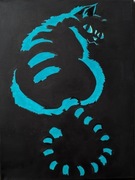 Obraz kot na płótnie ręcznie malowany 30x40cm 