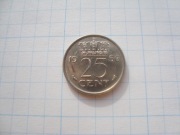 Holandia moneta 25 centów 1956 nikiel