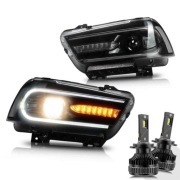 Nowe Lampy VLand Led Charger 11-14 asymetryczne + żarówki 